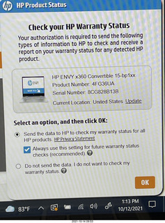 check your HP warranty status